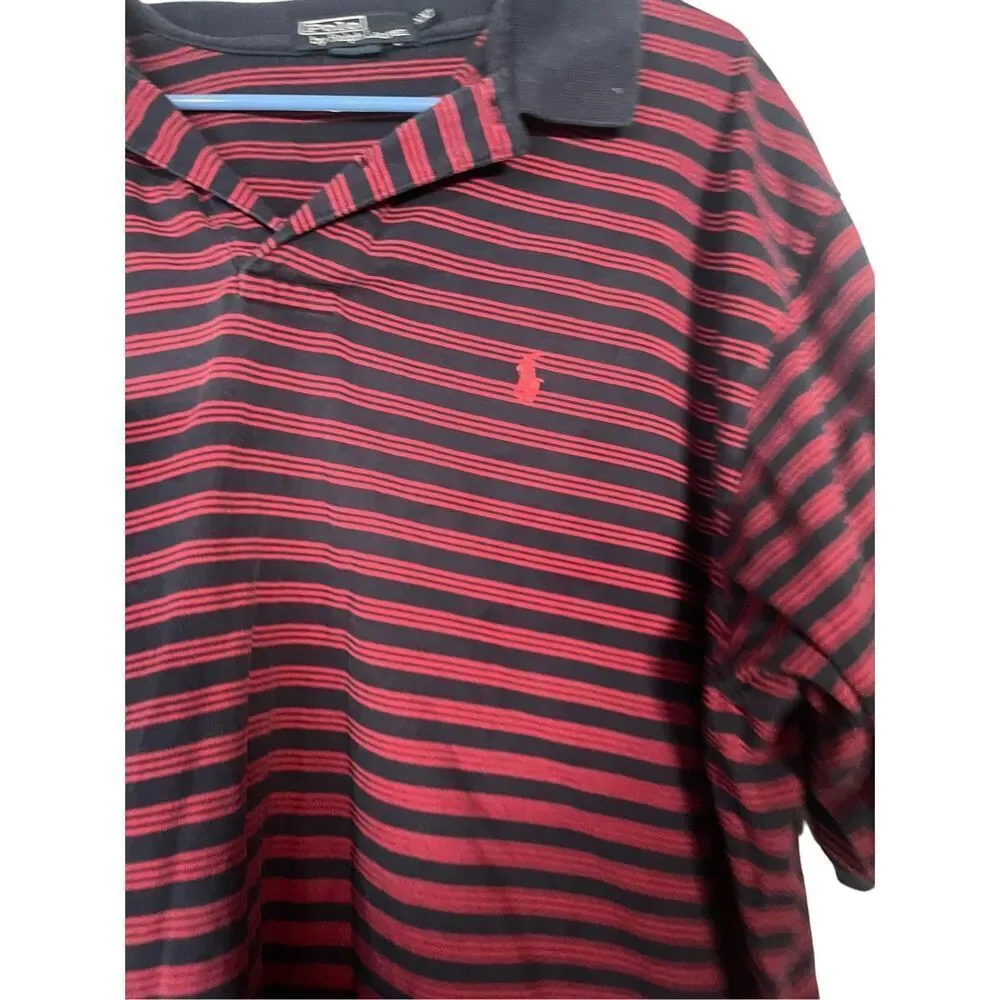 Polo Ralph Lauren Mens Black & Red Collared Short Sleeve Polo Shirt Size XXL